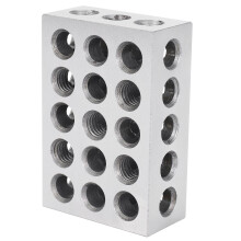 Lot de 2 blocs de serrage parallèles en acier trempé, 25 x 50 x 75 mm, 23 trous, outils de tour, précision 0,005 mm pour machine-outil