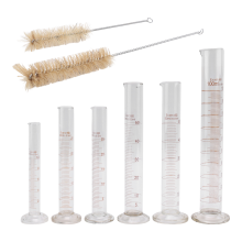 Messzylinder-Set aus dickem Glas mit zwei Bürsten