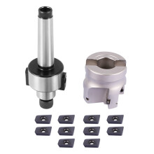 MT2 M10 & 50mm Stirnfräser + 10 Stück APMT1604 Hartmetalleinsatzschlüssel CNC
