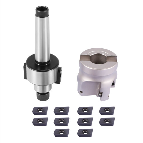 Fraise à queue plate MT2 M10 et 50 mm + 10 clés à insert en carbure APMT1604 CNC
