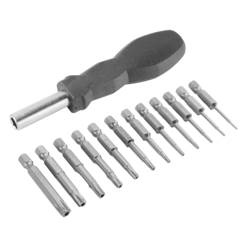 12 Pack Torx Head Screwdriver Bit Set 1/4 Inch Hex Shank T5-T40 Star Tool Kit with 1 Handle 2