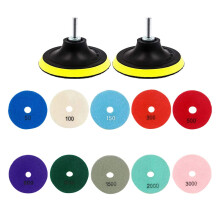 12Pcs 3 inch Diamond Polishing Pads Set Wet/Dry Kit for Stone Concrete Marble Floor Grinder Polisher