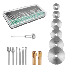 45-teiliges Diamant-Gravur-Zubehör-Set, Fräser, Kreissägeblatt, Gratbits zur Befestigung
