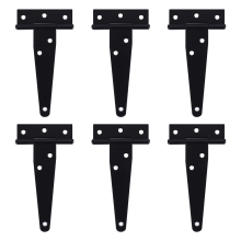 6 stuks 4 inch T-band scharnieren Rustieke poortband scharnier Roestvrije deur Zwart voor schuttingen en schuurpoorten