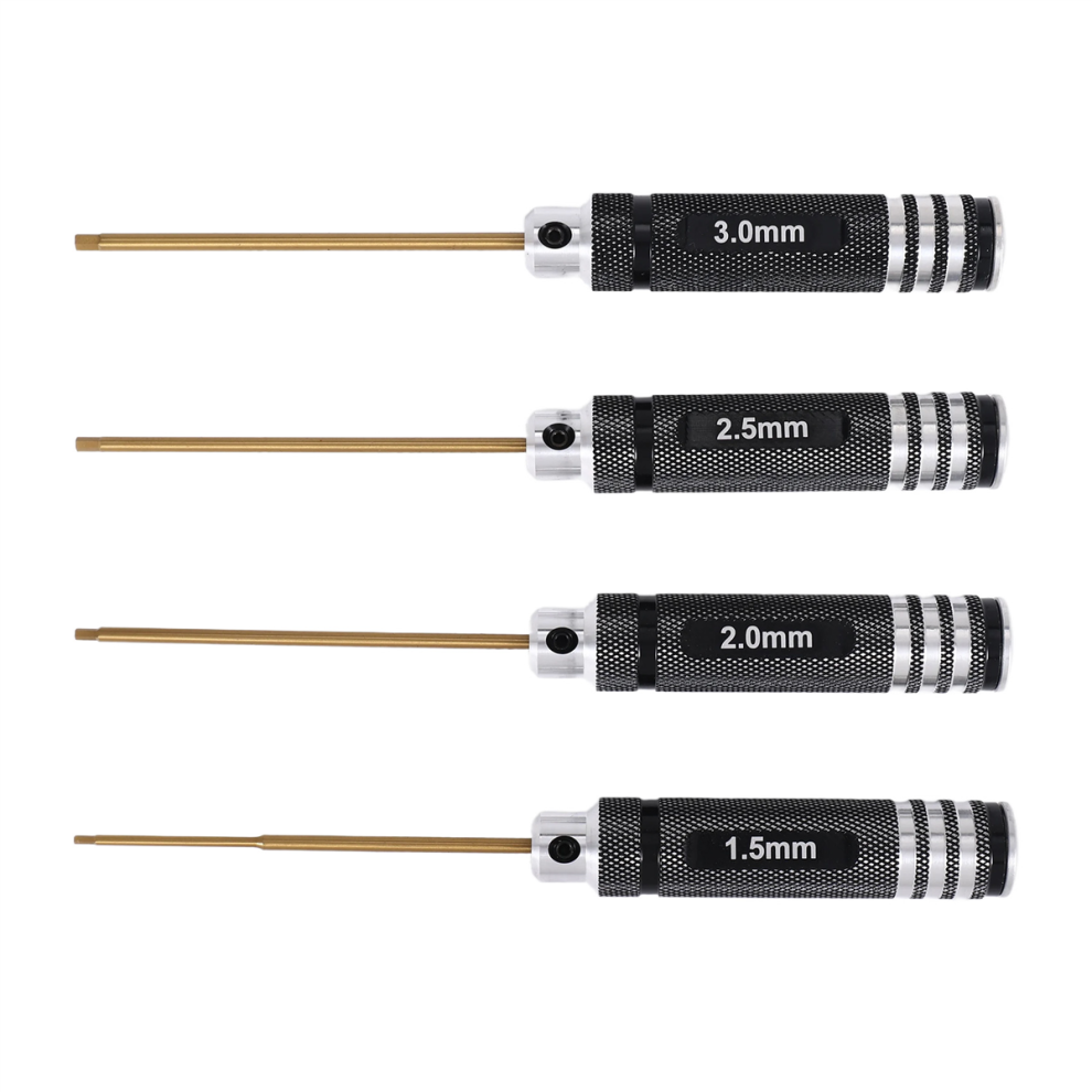 Set Di 4 Cacciaviti Esagonali Da 1,5/2,0/2,5/3,0 Mm, Chiave Inglese In Titanio Per Rc Fpv Multiplo