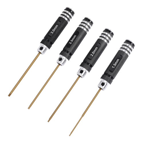 4 Pcs 1.5 / 2.0 2.5 3.0 mm Hex Screwdriver Set Titanium Wrench Tool for Multi- FPV RC 2