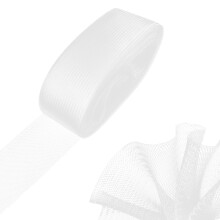 50 mm 50 yards platte, stijve, effen, harde crinoline-vlecht van paardenhaar voor bruidsjurken/hoeden, naaiaccessoires - wit
