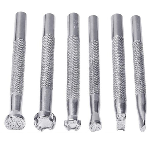 6Pcs Leather Stamping Tools Working Saddle Making Stamps Set Special Shape Stamp Punch Craft