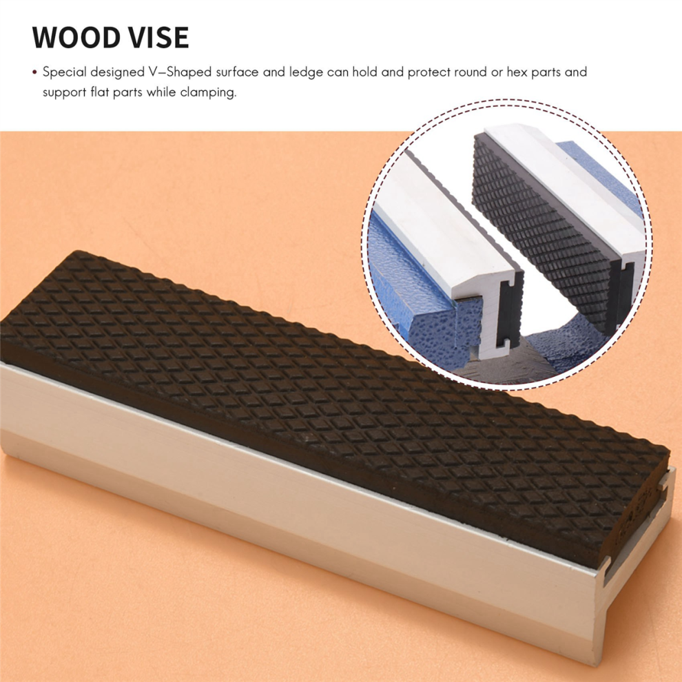 Inch Bankschroefbekken, Universele Zachte Bankschroefbeschermers, Multifunctionele Beschermer Voor Elke Metalen Bankschroef, 2 Stuks, Zilver-image