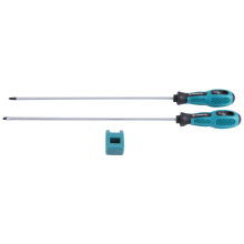 2-teiliges 12-Zoll-Langschlitz- und Schraubendreher-Set, magnetisch, mit Gummigriff