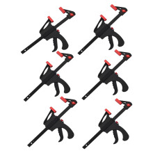 6 Stück Schnellspannklemmen, 4-Zoll-Ratschenstangenklemmen Einhand-Schnellspannklemmenwerkzeuge für schnelles und einfaches Spannen von Holz