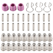Kit di materiali di consumo per taglierina al plasma WSD-60 da 46 pezzi, ugelli per torcia da taglio, elettrodi, cappuccio di protezione da 1,0 mm.