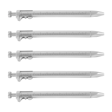 Lot de 5 stylos à bille multifonctions à encre gel de 1,0 mm, pied à coulisse, stylos à bille, papeterie, bleu