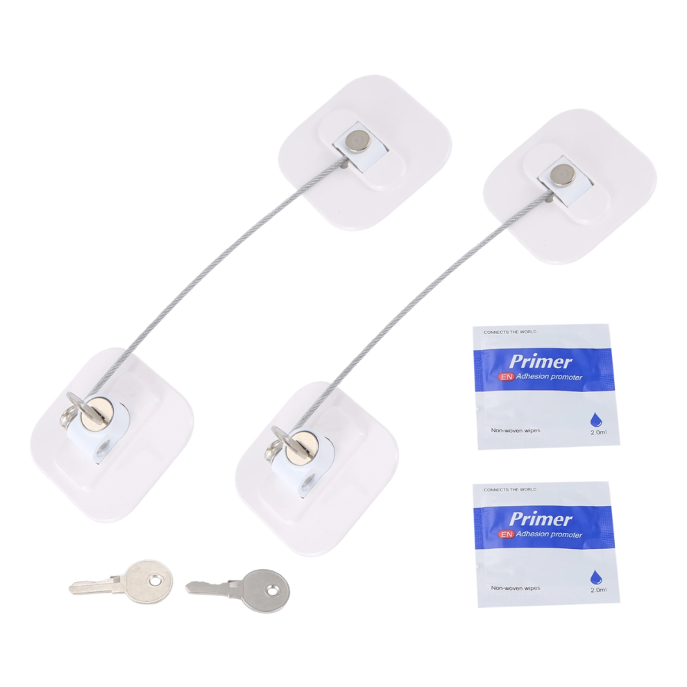 Lucchetto Per Frigorifero, Mini Lucchetto Per Frigorifero Con Chiave Per Adulti, Frigorifero, Porta Dell'armadio (Bianco, Confezione Da 2)