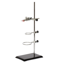 Laboratoriumkwaliteit metalen standaard, kurken buretklem met 2 retortringen (diameter 2 inch, 3 inch)