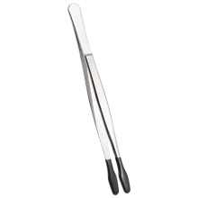 2 stuks rubberen pincetten met PVC-siliconen precisie-laboratorium-industrieel hobby- en knutselgereedschap - zwart