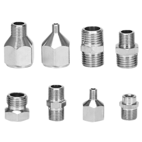 8 stuks Airbrush flexibele adapter fitting connector set voor compressor en slang 1