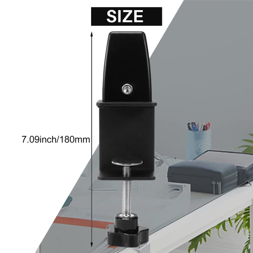 Lot de 2 pinces de séparation pour bureau, écran de confidentialité, support de cloison pour table - Noir