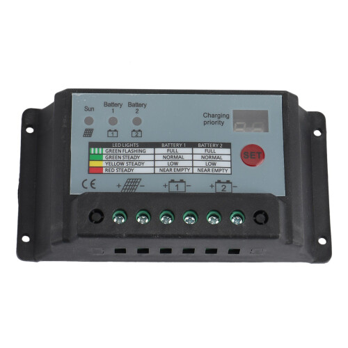 20A Dual-Batterie-Solarladeregler, geeignet für 12V oder 24V 2