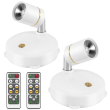 Draadloze spots op batterijen, dimbare LED-spot voor binnen, overal draaibare wandlamp (2 stuks)