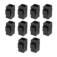 10 Stück RJ45-Stecker, Cat6-Verlängerungskoppler, Ethernet-Netzwerk, LAN, Cat 6-Buchsen, Verlängerungsadapter, Schwarz