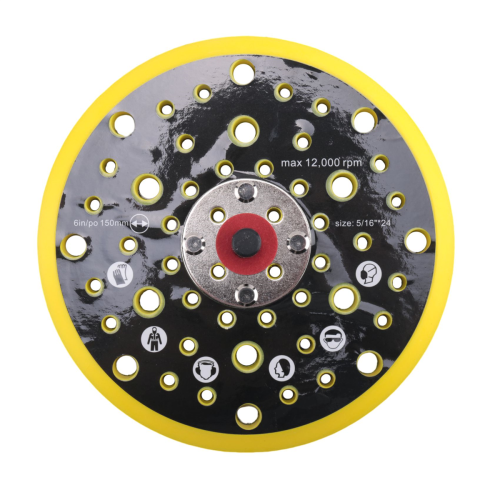 150mm 5/16 Thread 52 Hole Medium Density Random Orbital Sander Hook & Loop Backing Pad Compatible with CEROS DEROS 1