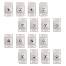 16 ruote autoadesive per scatole di immagazzinaggio, rotazione a 360 gradi, puleggia in acciaio inossidabile, rotelle a sfera, 4,5 x 2,8 cm (bianco)