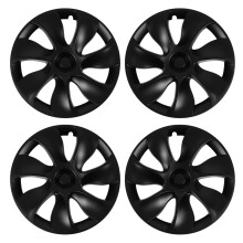 4 Pcs 19 Inch Wheel Hub Cap Matte Black Fully Wrap
