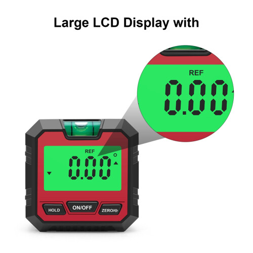 Mini Digital Protractor Inclinometer Electronic Goniometer Level Angle Measurement Meter Finder Box Red 2