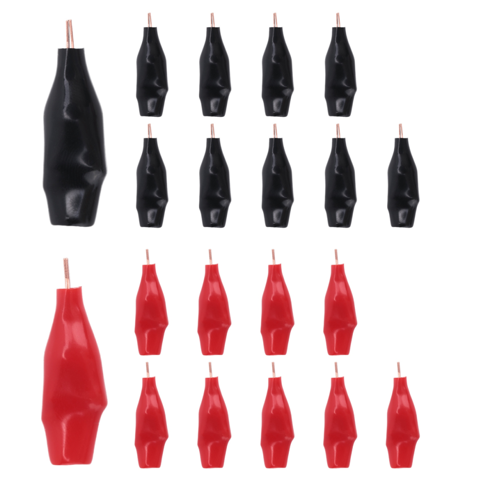 20 Mini Morsetti Di Prova A Coccodrillo Senza Denti, Morsetti Elettrici In Rame Massiccio, 5 Amp Con Copertura Isolante Protettiva Per Saldatura