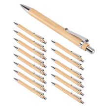 15 Stück Bambus-Druckkugelschreiber, schwarze Tinte, 1 mm, Büroartikel, Stifte, Holz