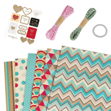 Geschenkpapierbögen, für Weihnachtsgeburtstagsparty-Set, 6-teiliges Geschenkpapier, Geschenk