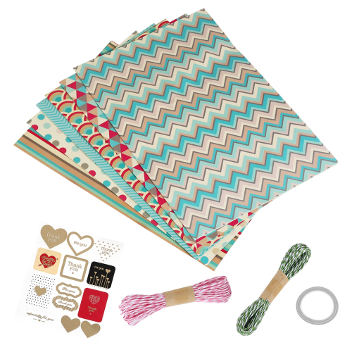 Geschenkpapierbögen, für Weihnachtsgeburtstagsparty-Set, 6-teiliges Geschenkpapier, Geschenk 2