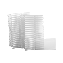 Lot de 70 porte-étiquettes en plastique transparent 8 x 4,2 cm pour étagères métalliques, paniers de prix de détail, bacs de rangement à clipser