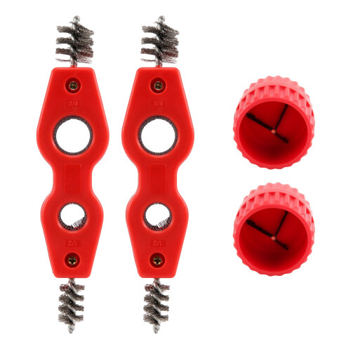 4 Pcs Copper Pipe Cleaner and Reamer Set Inner-Outer Tube Deburring Chamfer Tool (Red)
