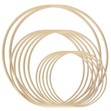 Traumfänger-Ringe, 12 Stück, Holz, Bambus, Blumen-Reifen für DIY-Kranz, Dekoration, Hochzeit und Wandbehang