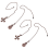 4Pcs Ceiling Fan Pull Chain Set,Bulb and Pattern Extension Pendant 12 Inch (Red Bronze) 4