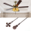 4Pcs Ceiling Fan Pull Chain Set,Bulb and Pattern Extension Pendant 12 Inch (Red Bronze) 8