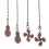 4Pcs Ceiling Fan Pull Chain Set,Bulb and Pattern Extension Pendant 12 Inch (Red Bronze) 2