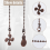 4Pcs Ceiling Fan Pull Chain Set,Bulb and Pattern Extension Pendant 12 Inch (Red Bronze) 9
