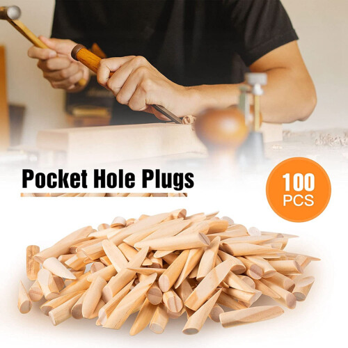 Solid Wood Pocket Hole Plugs Pine for Jig Woodworking Tool (100 Pieces) 2