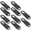 10 Pcs Zipper Pull Replacement Repair Kit Slider Tab Universal Fixer Metal Head (Black) 3