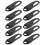 10 Pcs Zipper Pull Replacement Repair Kit Slider Tab Universal Fixer Metal Head (Black) 4