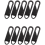 10 Pcs Zipper Pull Replacement Repair Kit Slider Tab Universal Fixer Metal Head (Black) 1