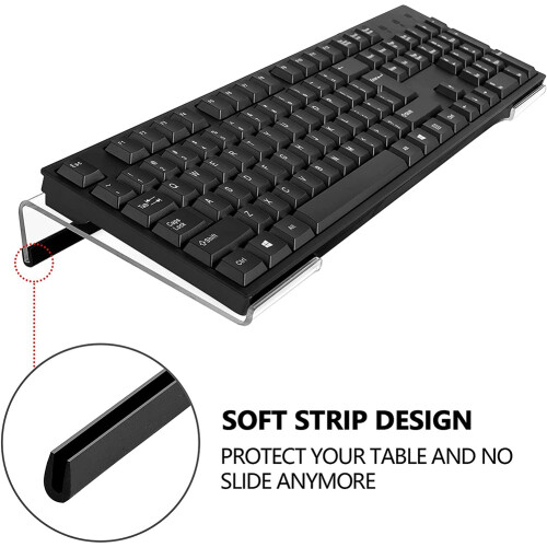 Acrylic Keyboard Holder,Acrylic Tilted Computer Holder Clear Stand for Ergonomic Typing Office Desk B 2