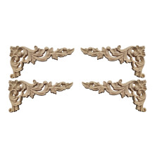stuks/set houtsnijwerk hoek onlay applicatie ongeverfd frame kast kast sticker voor decoratie B