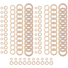 120Pcs Natural Wood Rings Set, Unfinished Macrame Wooden Ring, Circles for DIY Craft, Ring Pendant Jewelry Making