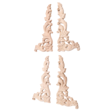 4 stuks/set houtsnijwerk hoek onlay applicatie ongeverfd frame kast kast sticker voor decoratie A