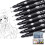 Lot de 8 mini feutres noirs à pointe fine pour dessin, illustration, documents techniques et de bureau 4