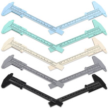 10 Pcs 150 mm Mini Plastic Caliper Vernier Double Scale Sliding Gauge Measuring Tool for Student Office 5 Colors